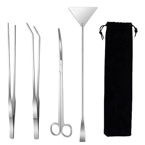 Terrarien-Werkzeuge, Aquariumschere, lange Pinzette, Aquarium, Schaber-Werkzeug-Set, 4-in-1, rostfreie Wasserpflanzen, Aquascaping-Werkzeuge, Aquarium-Pflanzenreinigung, rostfreies Terrarien-Werkzeuge, Aquariumschere, lange Pinzette, Aquarium, Schaber-Werkzeug-Set, 4-in-1, rostfreie Wasserpflanzen, Aquascaping-Werkzeuge, Aquarium-Pflanzenreinigung, rostfreies von Jyinelx