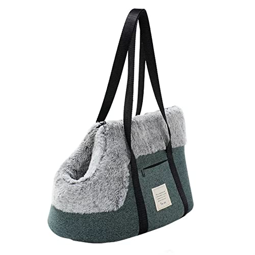Jyuiipcz Haustiertasche, klassische Hundetragetasche, gemütlich, weich, Katzentasche, Haustiertasche, Welpen, Katze, Handtasche, Outdoor-Reise, Hundetasche, Plüsch, Welpen, Schultertasche von Jyuiipcz