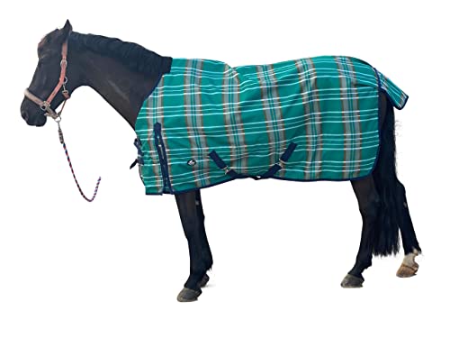 Jyuiipcz Pferdedecke, 1200D wasserdicht, für den Winter, warm, Pferdeteppich, Standardhals-Pflegedecke, Himmelblau 74, Blau / Grün 74 Jyuiipcz Pferdedecke, 1200D wasserdicht, für den Winter, warm, Pferdeteppich, Standardhals-Pflegedecke, Himmelblau 74, Blau / Grün 74 von Jyuiipcz