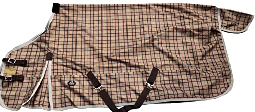 Jyuiipcz Pferdedecke, 1200D wasserdicht, für den Winter, warm, Pferdeteppich, Standardhals-Pflegedecke, Himmelblau 74, Hellbraun kariert 68 Jyuiipcz Pferdedecke, 1200D wasserdicht, für den Winter, warm, Pferdeteppich, Standardhals-Pflegedecke, Himmelblau 74, Hellbraun kariert 68 von Jyuiipcz