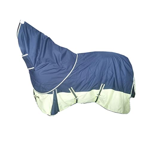 Jyuiipcz Pferdedecke, Pferdedecke mit abnehmbarem Halsbezug, Winter, wasserdicht, warm, winddicht, 135 cm, Blau, 145 cm Jyuiipcz Pferdedecke, Pferdedecke mit abnehmbarem Halsbezug, Winter, wasserdicht, warm, winddicht, 135 cm, Blau, 145 cm von Jyuiipcz