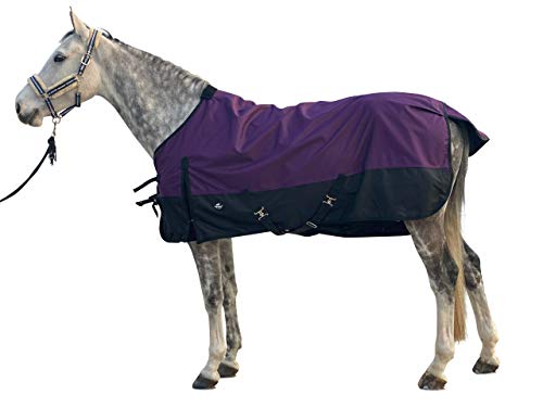 Jyuiipcz Pferdedecke 1200D wasserdicht, für den Winter, warm, Pferdeteppich, Standardhals-Pflegedecke, Himmelblau 74, Dunkelviolett 74 Jyuiipcz Pferdedecke 1200D wasserdicht, für den Winter, warm, Pferdeteppich, Standardhals-Pflegedecke, Himmelblau 74, Dunkelviolett 74 von Jyuiipcz