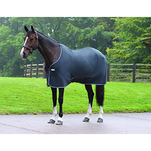 Jyuiipcz Pferdedecke für den Winter, winddicht, Polarfleece, Standard-Hals, Pferdepflegedecke (Blau/Marineblau/Beere, 1,72 m), Grau/Blau/Weiß, 84 von Jyuiipcz