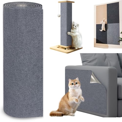 Jyvex Katze Kratzmatte Selbstklebend, 300cmx40cm Kratzbretter Kratzschutz für Sofa, Trimmbare DIY Kratzbrett für Katze Bäume Wand Möbel und Couch Schutz (Grau) Jyvex Katze Kratzmatte Selbstklebend, 300cmx40cm Kratzbretter Kratzschutz für Sofa, Trimmbare DIY Kratzbrett für Katze Bäume Wand Möbel und Couch Schutz (Grau) von Jyvex