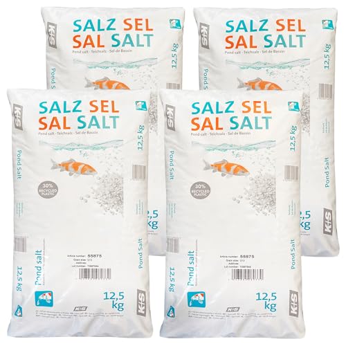 K+S Esco Teichsalz 12,5kg - 50kg | Für Zierfische und Kois | Ohne chemische Zusätze | Unterstützt Gesundheit | Bekämpft Algen | 50kg für 10000l K+S Esco Teichsalz 12,5kg - 50kg | Für Zierfische und Kois | Ohne chemische Zusätze | Unterstützt Gesundheit | Bekämpft Algen | 50kg für 10000l von K+S