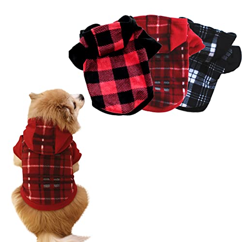 Hundepullover mit Karomuster, weich, warm, Welpen-Shirt, Winterpullover für kleine Hunde, Katzen, Größe XL, 3 Stück von K ERATISNIK