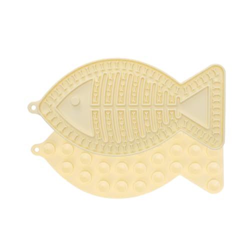 Langsame Futtermatte für Katzen in Fischform, lustige Alternative zu einem langsamen Futternapf oder -napf, perfekt für Futter, Leckereien und Angstlinderung (Gelb) von K ERATISNIK