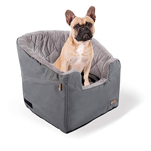 K&H PET PRODUCTS Bucket Booster Hundeautositz, erhöhter Haustierautositz für kleine Hunde und Katzen, Grau, Small von K&H PET PRODUCTS