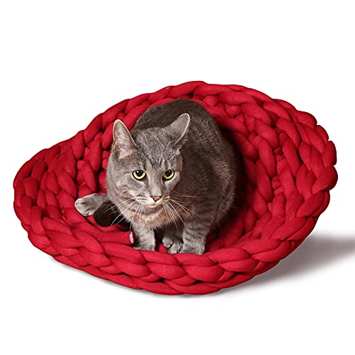 K&H PET PRODUCTS Gestricktes Katzenbett, rund, flexibel, Rot, 43,2 x 10,2 cm von K&H PET PRODUCTS