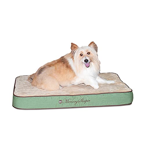 K&H Pet Products Memory Sleeper Haustierbett aus Memory-Schaum, mittelgroß, 58,4 x 88,9 cm, Salbeigrün von K&H Pet Products