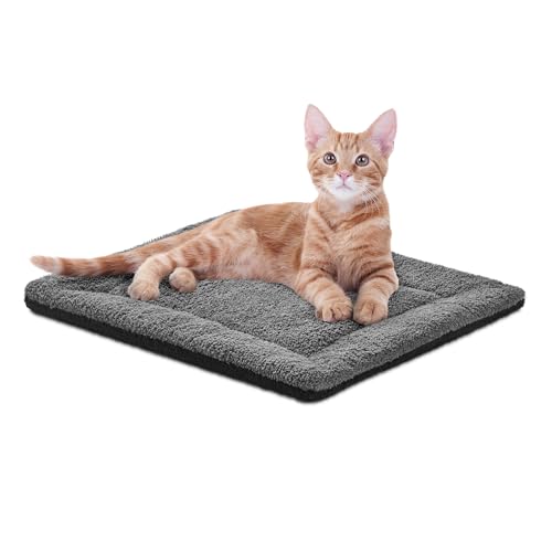 K&H PET PRODUCTS selbstwärmendes Katzenbettunterlage, selbstwärmende Thermo-Katzen- und Hundebett-Matte, Haustier-Wärmekissen für Katzen, Katzenwärmermatte für Wild- und Hauskatzen, Grau/Schwarz, 53,3 von K&H