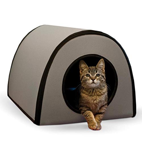 K&H PET PRODUCTS Thermo Mod Kitty Shelter Katzenhaus für den Außenbereich, 53,3 x 35,6 x 33 cm, Grau von K&H PET PRODUCTS