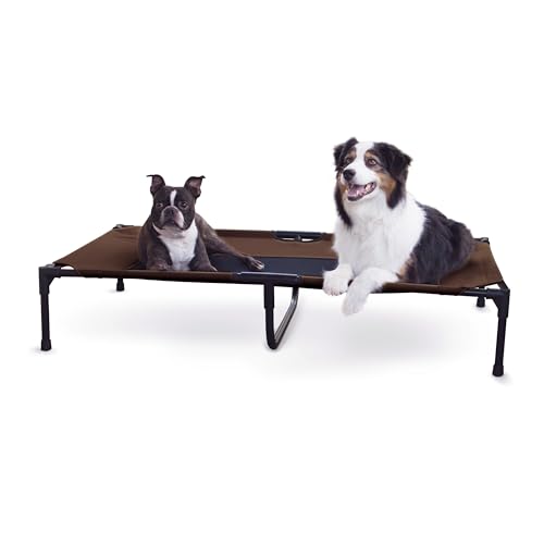 K&H PET PRODUCTS Original Hundebett, kühlend, erhöhtes Hundebett, Schokoladenbraun/Schwarz, Größe XL, 81,3 x 127,7 x 22,9 cm von K&H PET PRODUCTS