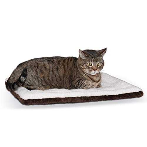 K&H Pet Products Selbstwärmende Katzenbettauflage, selbstheizende thermische Katze und Hund, Katzenwärmermatte für Wild- und Indoor-Katzen, Haferflocken/Schokolade, 53,3 x 43,2 cm von K&H