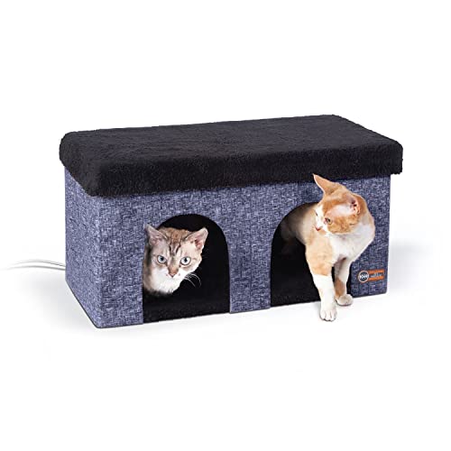 K&H Pet Products Thermo-Kitty Duplex Indoor Heated Cat House Classy Navy 12 X 24 X 12 K&H Pet Products Thermo-Kitty Duplex Indoor Heated Cat House Classy Navy 12 X 24 X 12 von K&H