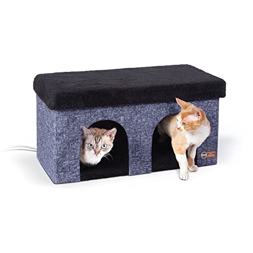 K&H Pet Products Thermo-Kitty Duplex Indoor Heated Cat House Classy Navy 12 X 24 X 12 von K&H Pet Products