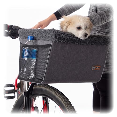 K&H Pet Products Universal-Fahrrad-Tragetasche für Reisen, Katzen- und Hunde-Fahrradkörbe, klassisches Grau, groß, 30,5 x 40,6 x 25,4 cm von K&H