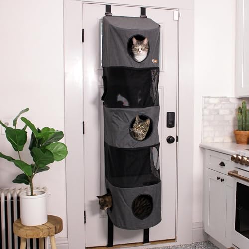 K&H PET Products Hangin' Cat Condo Türmontage, Katzenmöbel, Katzenbaum, 5-stöckig, hochstehend, Grau K&H PET Products Hangin' Cat Condo Türmontage, Katzenmöbel, Katzenbaum, 5-stöckig, hochstehend, Grau von K&H