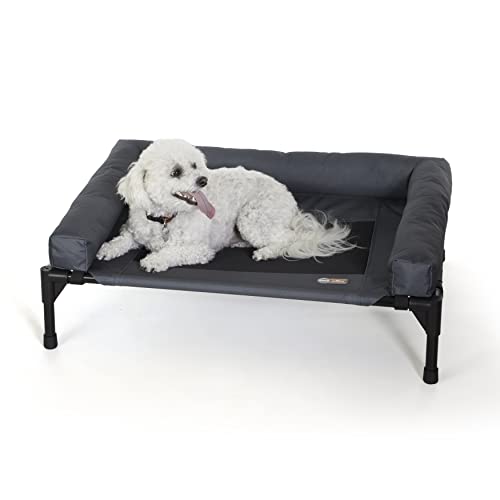 K&H Pet Products Bolster Hundebett, kühlend, für drinnen und draußen, erhöhtes Hundebett mit abnehmbaren Nackenrollen, waschbarer Netzbezug, erhöhtes Camping-Hundebett für mittelgroße Hunde, K&H Pet Products Bolster Hundebett, kühlend, für drinnen und draußen, erhöhtes Hundebett mit abnehmbaren Nackenrollen, waschbarer Netzbezug, erhöhtes Camping-Hundebett für mittelgroße Hunde, von K&H