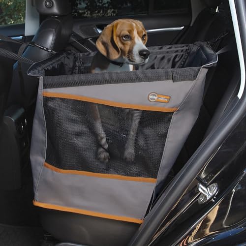 K&H Pet Products Buckle N' Go Hundeautositz für mittelgroße Hunde, wasserdichter Stoff mit atmungsaktivem Mesh & verstellbarem Hunde-Sicherheitsgurt für Auto, Hundehängematte für Auto, von K&H