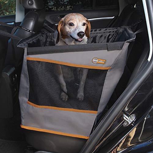 K&H Pet Products Buckle N' Go Hundeautositz für mittelgroße Hunde, wasserdichter Stoff mit atmungsaktivem Mesh & verstellbarem Hunde-Sicherheitsgurt für Auto, Hundehängematte für Auto, von K&H