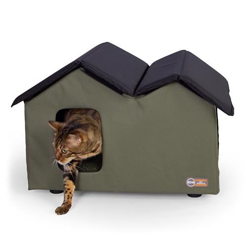 K&H Pet Products Erhöhtes Katzenhaus für Katzen im Freien - Extra Breit - Großer Katzenhaus für den Außenbereich, isoliert, wasserabweisend, 2 Vinyl-Türklappen, werkzeuglose Montage, Feral Katzenhaus K&H Pet Products Erhöhtes Katzenhaus für Katzen im Freien - Extra Breit - Großer Katzenhaus für den Außenbereich, isoliert, wasserabweisend, 2 Vinyl-Türklappen, werkzeuglose Montage, Feral Katzenhaus von K&H