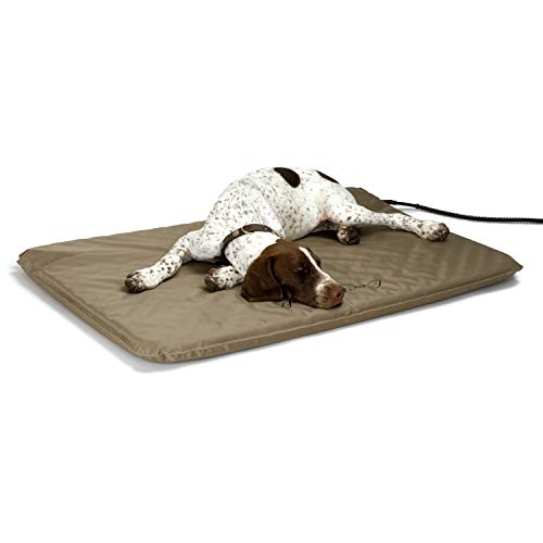 K&H Pet Products Lectro-Soft Orthopädisches beheiztes Hunde- oder Katzenbett für große Hunde oder mehrere Katzen, Sicherheitsliste, wasserdicht, weich und flexibel, waschbarer Bezug, Größe L 91,4 x von K&H