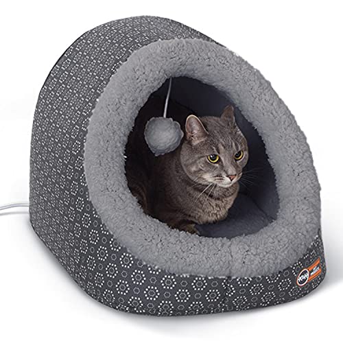 K&H Pet Products Thermo-Pet Cave Beheiztes Katzenbett, Grau/Geo-Blume, 43,2 x 38,1 x 33 cm K&H Pet Products Thermo-Pet Cave Beheiztes Katzenbett, Grau/Geo-Blume, 43,2 x 38,1 x 33 cm von K&H