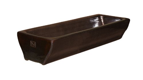 K&K Keramik Futtertrog, 20 x 60 cm, Dark Brown, für Vögel, 10 Liter, Wildlife Feeder von K&K Keramik