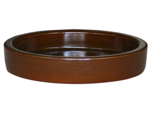 K&K 2 Liter robuster, dickwandiger Futternapf Futtertrog rund 30x7cm, Wandstärke 2,5 cm aus frostfester und 6kg Schwerer Steinzeug Keramik von K&K Keramik