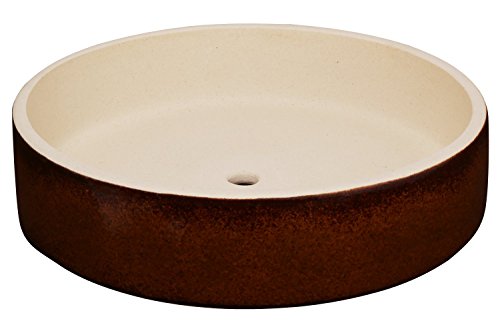 K&K Bonsaischale/Pflanzschale braun 20x6cm (Volumen: 800 ml) Outdoor geeignet, Rand unglasiert aus Schwerer Steinzeug-Keramik (5 Jahre Garantie) von K&K Keramik