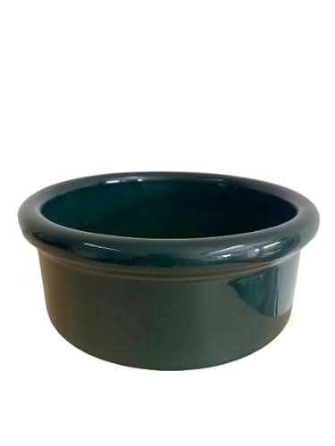 großer Hundenapf 3 Liter aus hochwertiger robuster Keramik 28x11 cm Fressnapf Futternapf Futterschale Napf (grün) von K&K Keramik