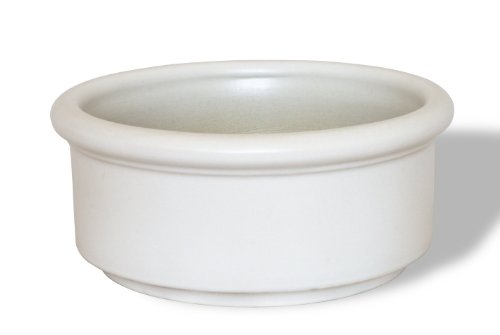 großer Hundenapf 3 Liter aus hochwertiger robuster Keramik 28x11 cm Fressnapf Futternapf Futterschale Napf (weiß) von K&K Keramik