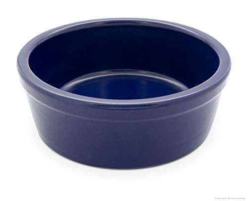 großer Schwerer Hundenapf 3,8 Liter aus Keramik 28x11 cm Fressnapf Futternapf Futterschale Napf, blau von K&K Keramik