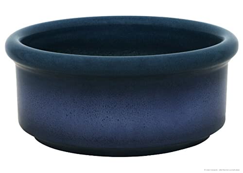 großer Hundenapf 3 Liter aus hochwertiger robuster Keramik 25x11 cm Fressnapf Futternapf Futterschale Napf (blau-geflammt) von K&K Keramik