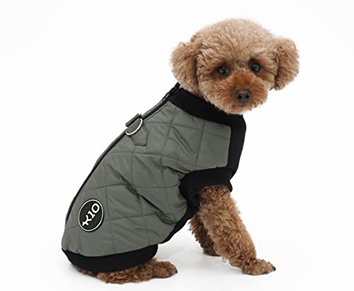 K10 Quiltee Mantel – Warmer Hundemantel mit Leinenbefestigung – wasserabweisende Jacke mit Ring für die Leine – integriertes D-Ring-Geschirr – mit Fleece gefütterte Weste – leichter als ein Pullover – von K10