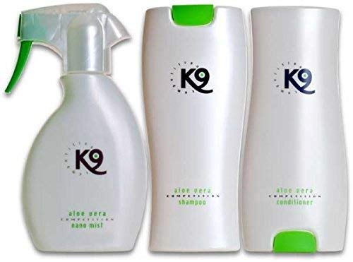 K9 Competition SPARSET - 1x 300ml Aloe Vera Hundeshampoo + 1x 300ml Aloe Vera Conditioner + 1x 250ml Aloe Vera Nano Mist von K9 Competition