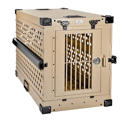 K9 Kennel Boss - Robuste, vollständig zusammenklappbare Hundebox aus pulverbeschichtetem Aluminium, Größe M, Hellbraun K9 Kennel Boss - Robuste, vollständig zusammenklappbare Hundebox aus pulverbeschichtetem Aluminium, Größe M, Hellbraun von K9 Kennel Boss