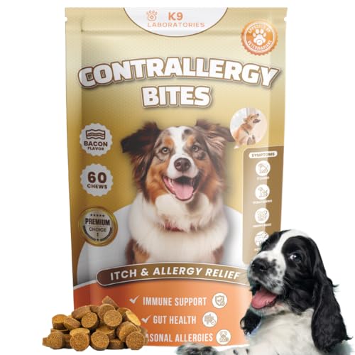 K9 Laboratories Contrallergy Bites | Anti-Allergie-Bites für Hunde | Gegen Kratzen, Lecken & Hotspots | Mit Colostrum, Quercetin, Omega-3 & Probiotika | Natürliches Nahrungsergänzungsmittel K9 Laboratories Contrallergy Bites | Anti-Allergie-Bites für Hunde | Gegen Kratzen, Lecken & Hotspots | Mit Colostrum, Quercetin, Omega-3 & Probiotika | Natürliches Nahrungsergänzungsmittel von K9 Laboratories