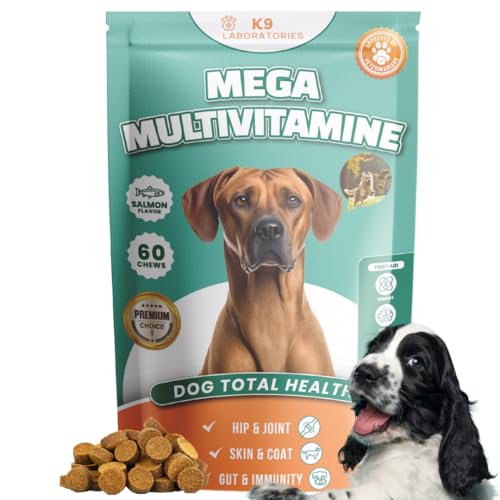K9 Laboratories Mega Multivitamin für Hunde - 60 Stück - in praktischer Snackform - Unterstützt Muskeln, Gelenke, Imuunsystem, Verdauung, Haut und Fell K9 Laboratories Mega Multivitamin für Hunde - 60 Stück - in praktischer Snackform - Unterstützt Muskeln, Gelenke, Imuunsystem, Verdauung, Haut und Fell von K9 Laboratories