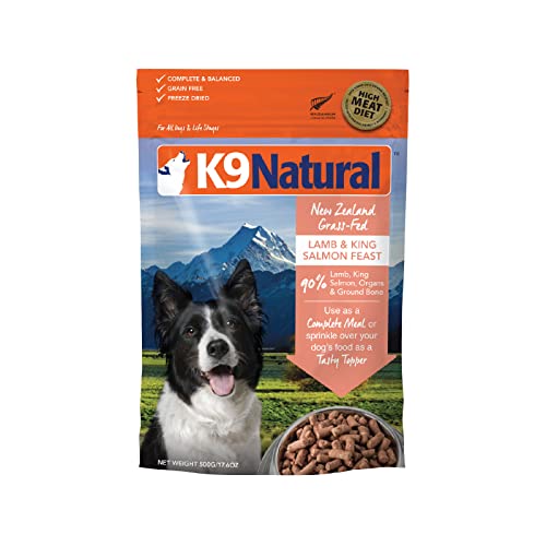 K9 Natural Getreidefreies gefriergetrocknetes Hundefutter, Lamm und Lachs, 500 ml von K9 Natural