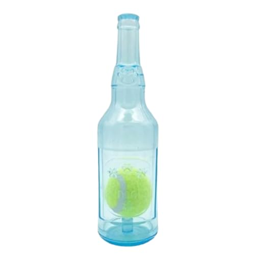 KACPLY Wasserflasche Cruncher Kauflasche Spielzeug für Hunde Kunststoff Wasserflasche Kauspielzeug für Hunde mit Ball Blau KACPLY Wasserflasche Cruncher Kauflasche Spielzeug für Hunde Kunststoff Wasserflasche Kauspielzeug für Hunde mit Ball Blau von KACPLY