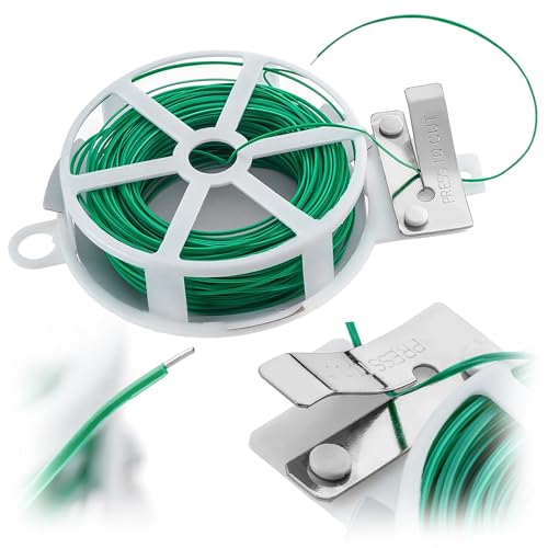 KADAX Gartendraht mit integriertem Schneider, 30 Meter, grüner Bindedraht auf Spule, Pflanzendraht zum Befestigen von Pflanzen im Garten, Blumendraht, Draht KADAX Gartendraht mit integriertem Schneider, 30 Meter, grüner Bindedraht auf Spule, Pflanzendraht zum Befestigen von Pflanzen im Garten, Blumendraht, Draht von KADAX