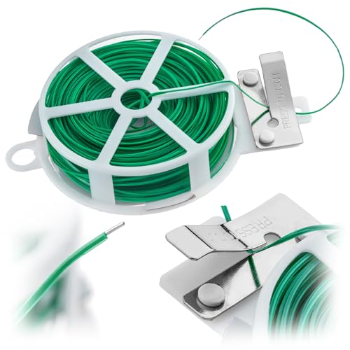 KADAX Gartendraht mit integriertem Schneider, 50 Meter, grüner Bindedraht auf Spule, Pflanzendraht zum Befestigen von Pflanzen im Garten, Blumendraht, Draht KADAX Gartendraht mit integriertem Schneider, 50 Meter, grüner Bindedraht auf Spule, Pflanzendraht zum Befestigen von Pflanzen im Garten, Blumendraht, Draht von KADAX