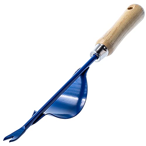 KADAX robuster Handunkrautstecher aus Edelstahl, manueller Unkrautstecher mit Holzgriff, Unkrautabzieher, Unkrautjäter, Gartenjäter, Wurzeljäter (36,5 cm, Blau) von KADAX