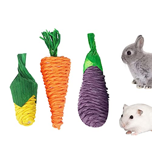 KADBLE Kauspielzeug, Hasenspielzeug für Kaninchen, Hamster, Meerschweinchen, kleine Tiere, Kauspielzeug, 3 Stück von KADBLE