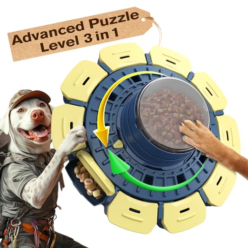 KADTC Advanced Puzzle Spielzeug für intelligente kleine/mittlere/große Hunde Level 3 in 1 schwierige herausfordernde interaktive Futterpuzzles DEGX von KADTC