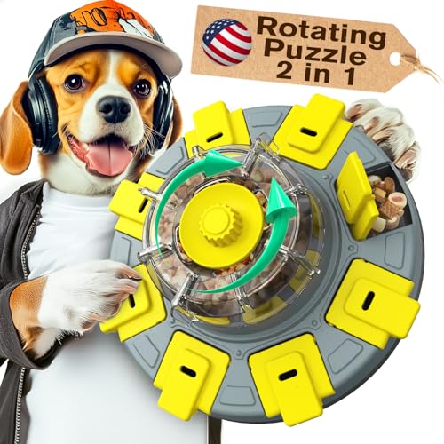 KADTC Drehbares Hundespielzeug, 2-in-1-Level für kleine / mittelgroße / große Hunde, langsamer Spender, verstellbar, Puzzle, Futter, Gehirn KADTC Drehbares Hundespielzeug, 2-in-1-Level für kleine / mittelgroße / große Hunde, langsamer Spender, verstellbar, Puzzle, Futter, Gehirn von KADTC