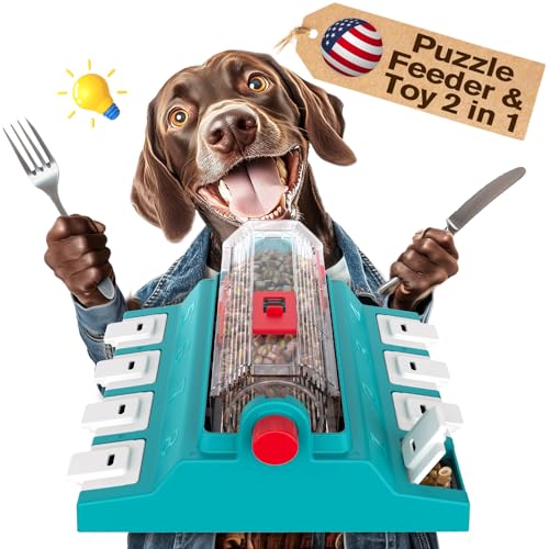 KADTC Hundepfoten-aktiviertes Roll-Puzzle-Spiel-Spielzeug, Stufe 2-in-1, Leckerli-Spielzeug, Kapazität, 475 ml, langsamer Futterspender, verstellbarer interaktiver Futterspender für mittelgroße und KADTC Hundepfoten-aktiviertes Roll-Puzzle-Spiel-Spielzeug, Stufe 2-in-1, Leckerli-Spielzeug, Kapazität, 475 ml, langsamer Futterspender, verstellbarer interaktiver Futterspender für mittelgroße und von KADTC