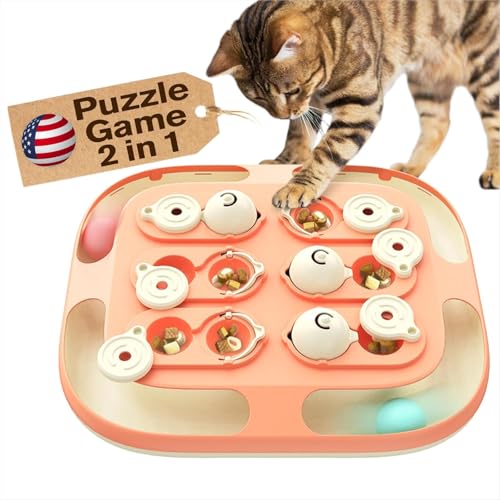 KADTC Puzzlespiel für Katzen, Level 2 in 1, Intelligenz, Spielbahnspiel, Kugeln, Fütterung, Kätzchen, Puzzle, Spielzeug für Katzen, sensorische Aktivität, Bereicherung, Spielzeug FR KADTC Puzzlespiel für Katzen, Level 2 in 1, Intelligenz, Spielbahnspiel, Kugeln, Fütterung, Kätzchen, Puzzle, Spielzeug für Katzen, sensorische Aktivität, Bereicherung, Spielzeug FR von KADTC